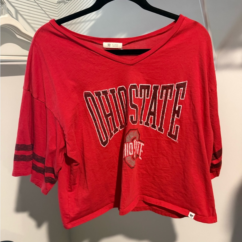Red Ohio State Women's Crop Top